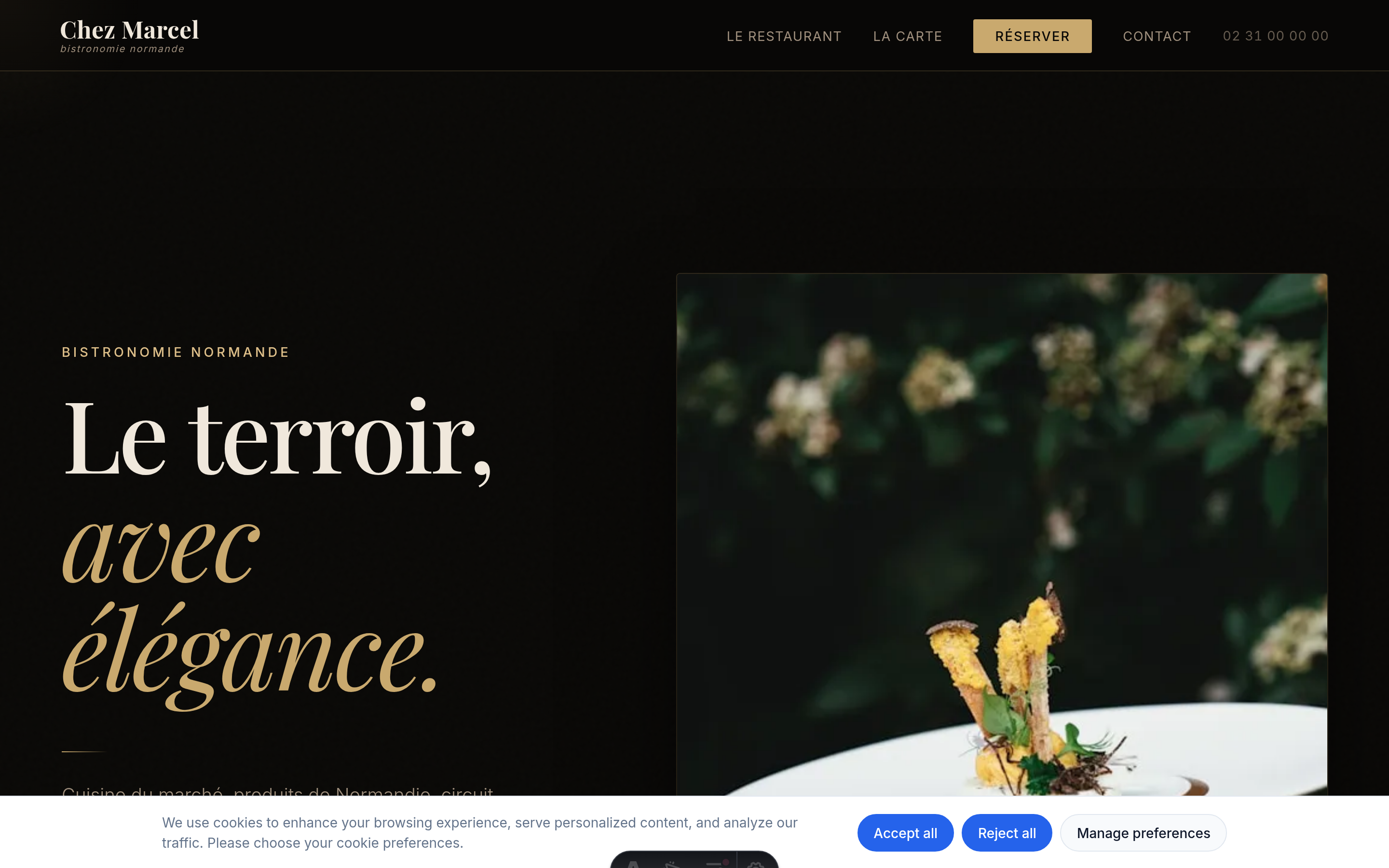 Aperçu du site Chez Marcel