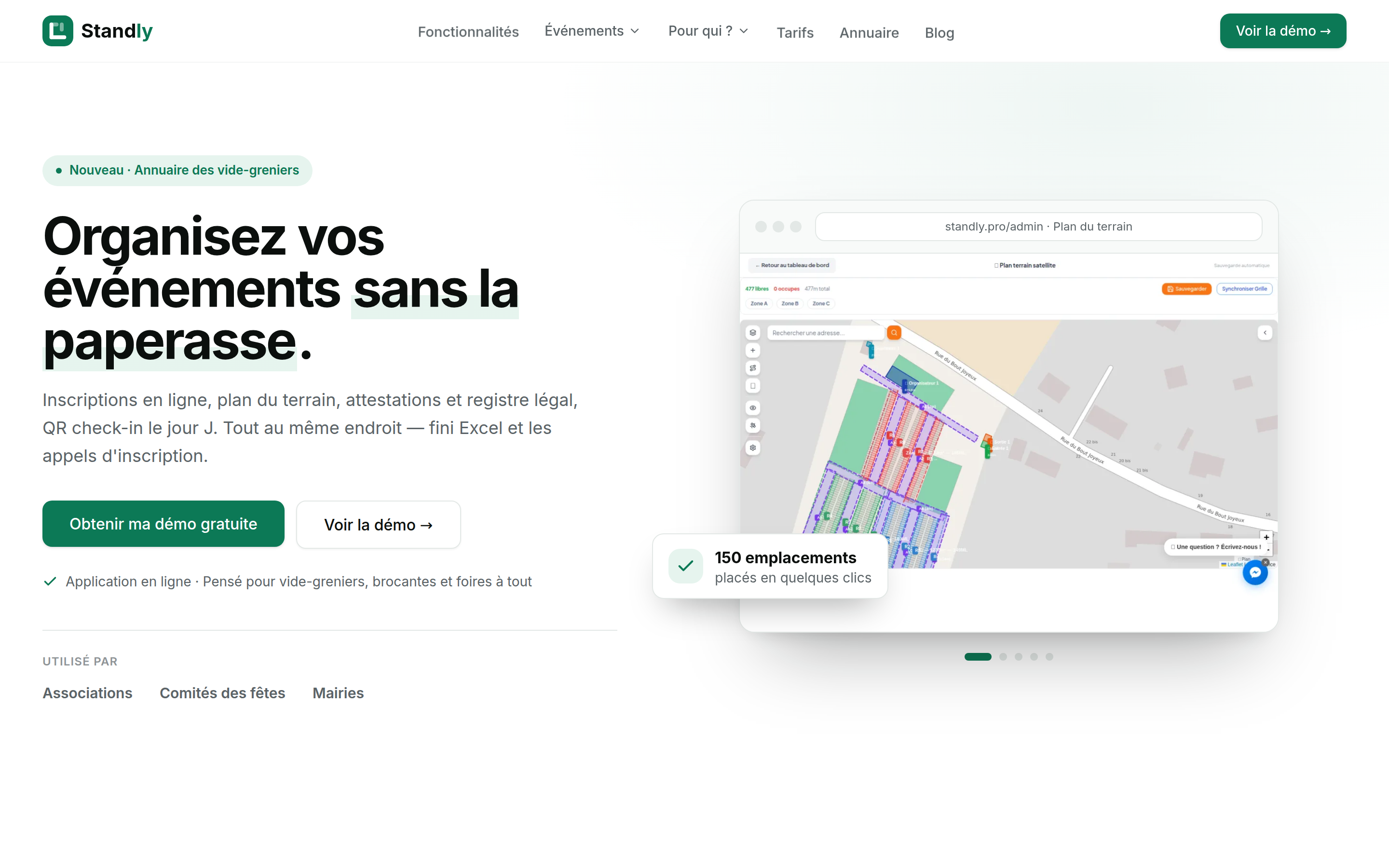 Aperçu du site Standly